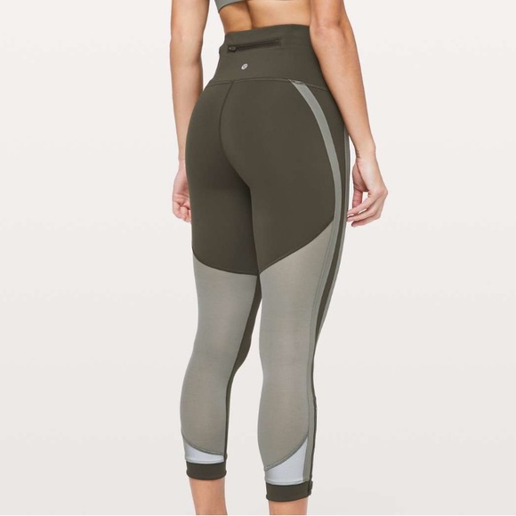 NWOT Lululemon Zip The Line Crop 23” Dark Olive/Grey Sage - Size 6 - Picture 4 of 13